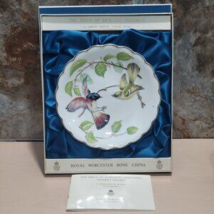 Royal Worcester The Birds of Dorothy Doughty Dessert Plate Redstarts and Beech 1
